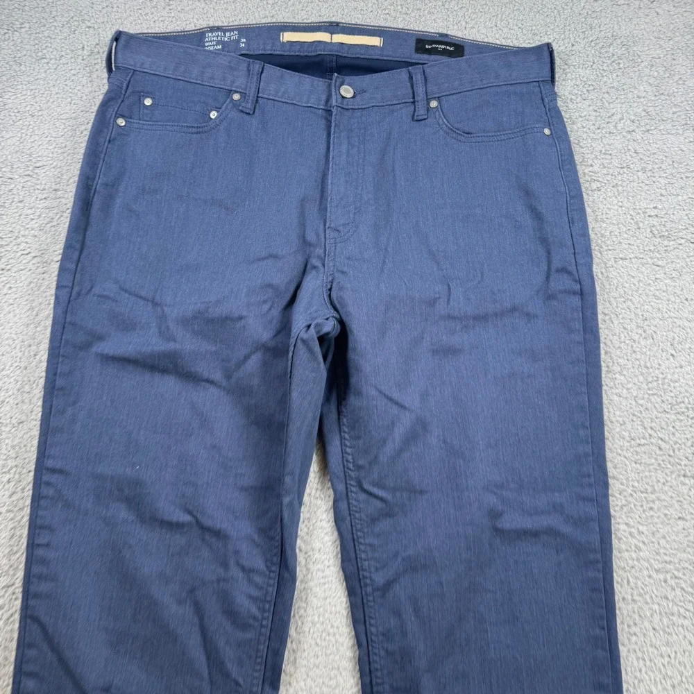 Banana Republic Men's Travel Jeans Athletic Fit Blue‎ Size 38x30 Stretch Pants